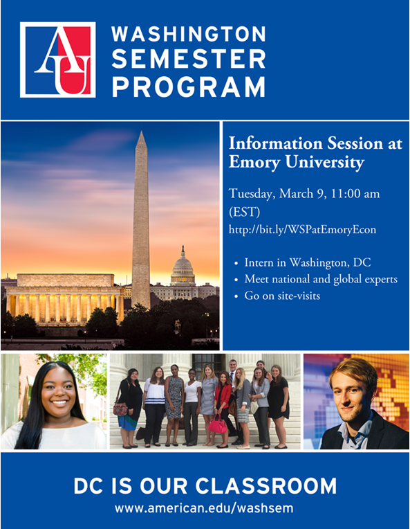 Informational session on The Washington Semester Program from American University 