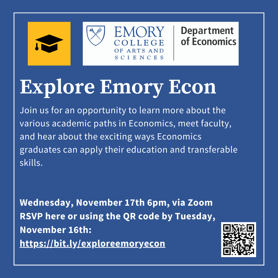 Explore Emory Econ event on 11-17-2021