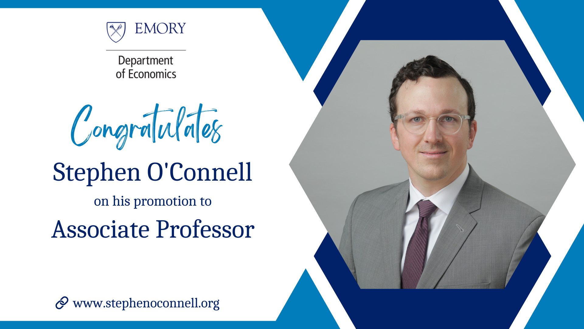 Stephen O'Connell Promotion to Associate Professor
