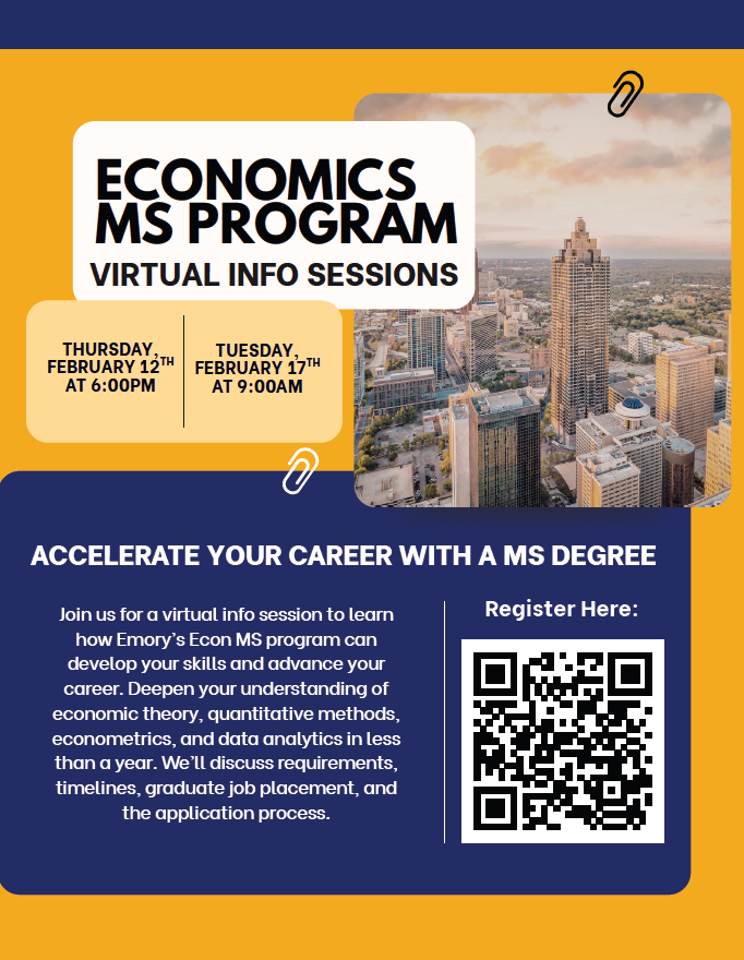 Emory Economics MS Program-Virtual Information Sessions